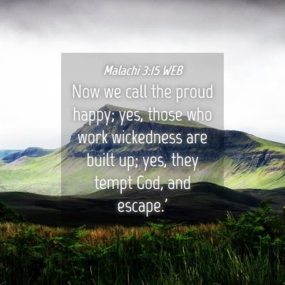 Picture 04 - Malachi 3:15 WEB - Now we call the proud happy; yes, those who work - Bible Verse Picture