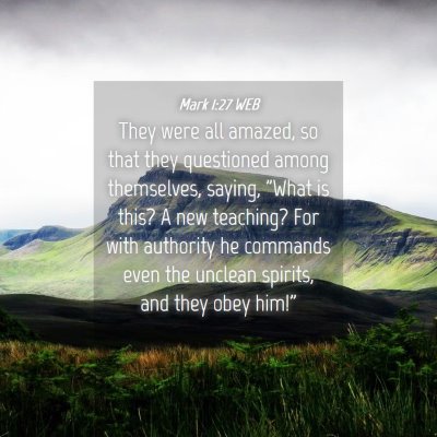 Picture 04 - Mark 1:27 WEB - They were all amazed, so that they questioned - Bible Verse Picture