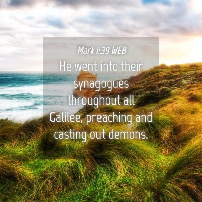 Picture 04 - Mark 1:39 WEB - He went into their synagogues throughout all - Bible Verse Picture