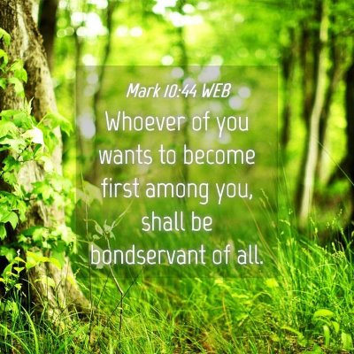 Picture 04 - Mark 10:44 WEB - Whoever of you wants to become first among you, - Bible Verse Picture