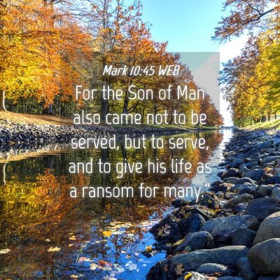 Picture 04 - Mark 10:45 WEB - For the Son of Man also came not to be served, - Bible Verse Picture