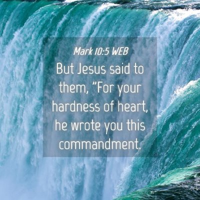 Picture 04 - Mark 10:5 WEB - But Jesus said to them, 