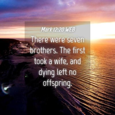 Picture 04 - Mark 12:20 WEB - There were seven brothers. The first took a wife, - Bible Verse Picture