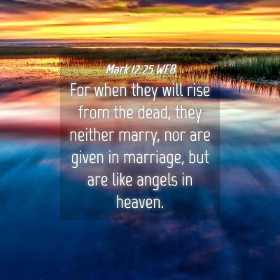 Picture 04 - Mark 12:25 WEB - For when they will rise from the dead, they - Bible Verse Picture