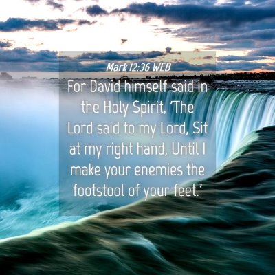 Picture 04 - Mark 12:36 WEB - For David himself said in the Holy Spirit, 'The - Bible Verse Picture