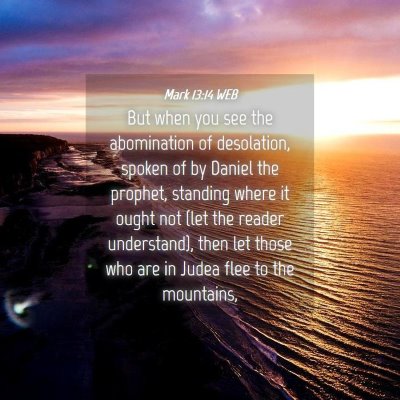 Picture 04 - Mark 13:14 WEB - But when you see the abomination of desolation, - Bible Verse Picture