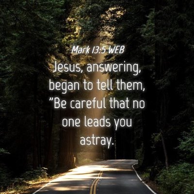 Picture 04 - Mark 13:5 WEB - Jesus, answering, began to tell them, 