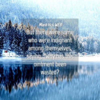 Picture 04 - Mark 14:4 WEB - But there were some who were indignant among - Bible Verse Picture
