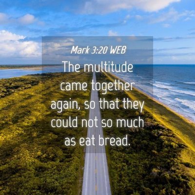 Picture 04 - Mark 3:20 WEB - The multitude came together again, so that they - Bible Verse Picture