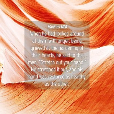 Picture 04 - Mark 3:5 WEB - When he had looked around at them with anger, - Bible Verse Picture