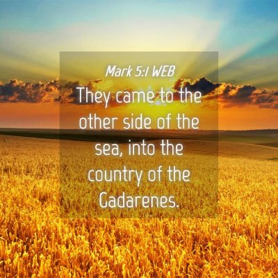 Picture 04 - Mark 5:1 WEB - They came to the other side of the sea, into the - Bible Verse Picture