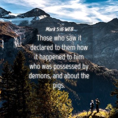 Picture 04 - Mark 5:16 WEB - Those who saw it declared to them how it happened - Bible Verse Picture