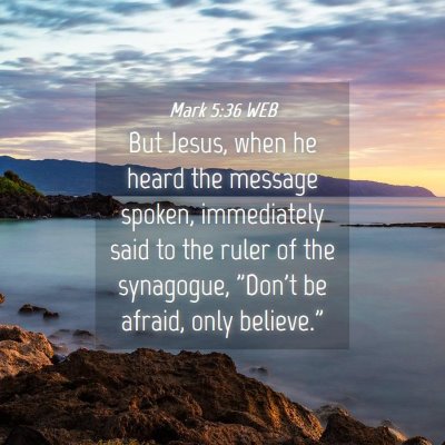 Picture 04 - Mark 5:36 WEB - But Jesus, when he heard the message spoken, - Bible Verse Picture