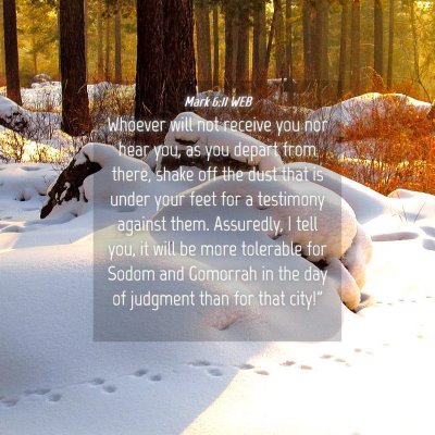 Picture 04 - Mark 6:11 WEB - Whoever will not receive you nor hear you, as you - Bible Verse Picture