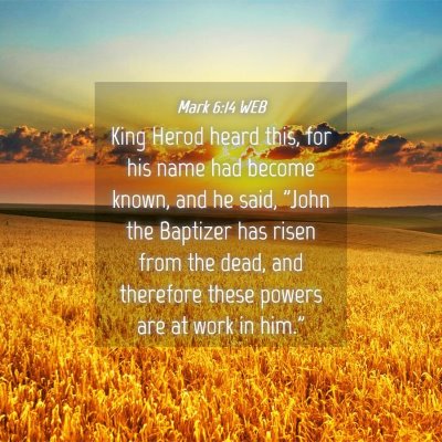 Picture 04 - Mark 6:14 WEB - King Herod heard this, for his name had become - Bible Verse Picture