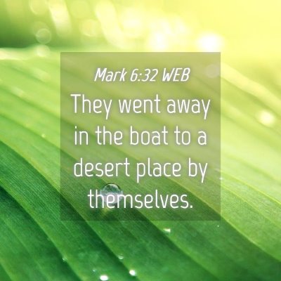 Picture 04 - Mark 6:32 WEB - They went away in the boat to a desert place by - Bible Verse Picture