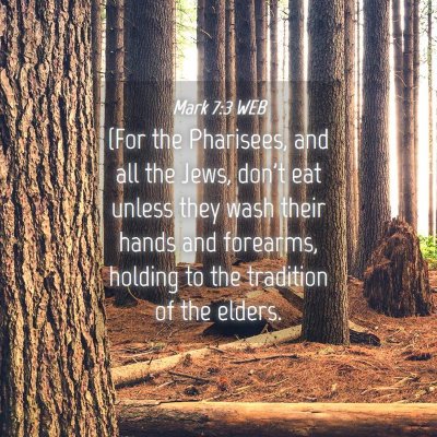 Picture 04 - Mark 7:3 WEB - (For the Pharisees, and all the Jews, don't eat - Bible Verse Picture