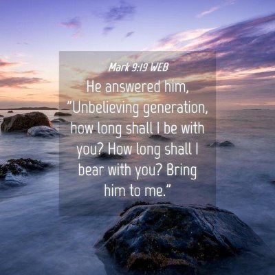 Picture 04 - Mark 9:19 WEB - He answered him, 