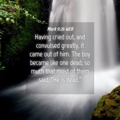 Picture 04 - Mark 9:26 WEB - Having cried out, and convulsed greatly, it came - Bible Verse Picture