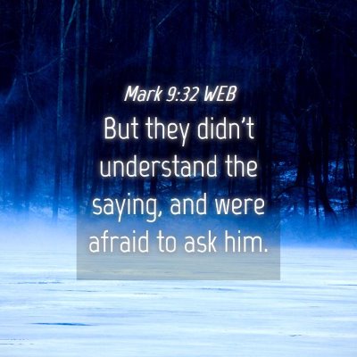 Picture 04 - Mark 9:32 WEB - But they didn't understand the saying, and were - Bible Verse Picture