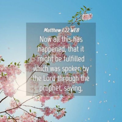 Picture 04 - Matthew 1:22 WEB - Now all this has happened, that it might be - Bible Verse Picture