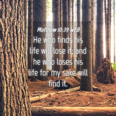 Picture 04 - Matthew 10:39 WEB - He who finds his life will lose it; and he who - Bible Verse Picture