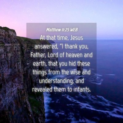 Picture 04 - Matthew 11:25 WEB - At that time, Jesus answered, 
