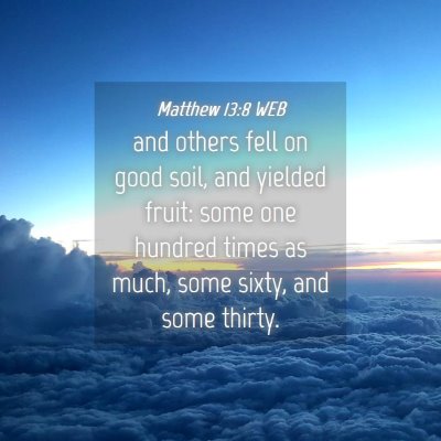 Picture 04 - Matthew 13:8 WEB - and others fell on good soil, and yielded fruit: - Bible Verse Picture