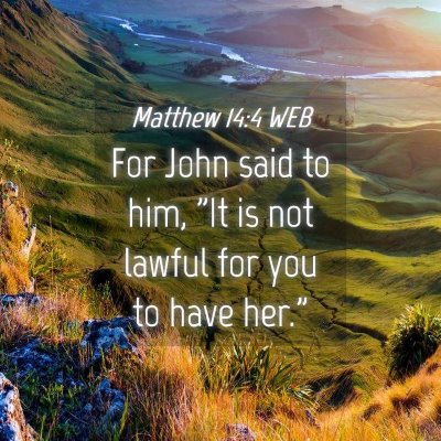 Picture 04 - Matthew 14:4 WEB - For John said to him, 