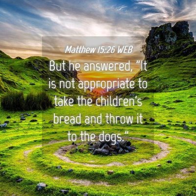 Picture 04 - Matthew 15:26 WEB - But he answered, 