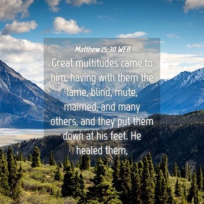Picture 04 - Matthew 15:30 WEB - Great multitudes came to him, having with them - Bible Verse Picture