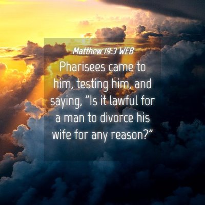 Picture 04 - Matthew 19:3 WEB - Pharisees came to him, testing him, and saying, - Bible Verse Picture