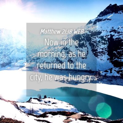 Picture 04 - Matthew 21:18 WEB - Now in the morning, as he returned to the city, - Bible Verse Picture