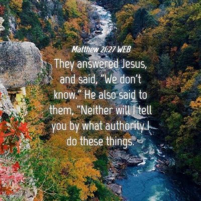 Picture 04 - Matthew 21:27 WEB - They answered Jesus, and said, 