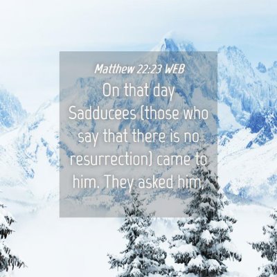 Picture 04 - Matthew 22:23 WEB - On that day Sadducees (those who say that there - Bible Verse Picture