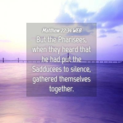 Picture 04 - Matthew 22:34 WEB - But the Pharisees, when they heard that he had - Bible Verse Picture