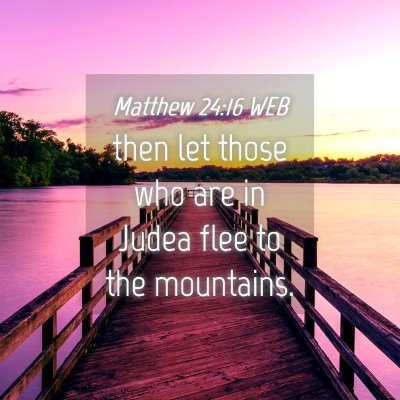 Picture 04 - Matthew 24:16 WEB - then let those who are in Judea flee to the - Bible Verse Picture