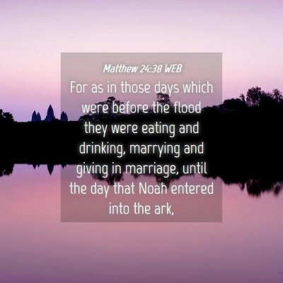 Picture 04 - Matthew 24:38 WEB - For as in those days which were before the flood - Bible Verse Picture