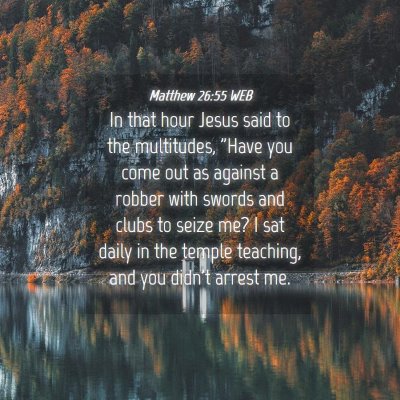 Picture 04 - Matthew 26:55 WEB - In that hour Jesus said to the multitudes, 