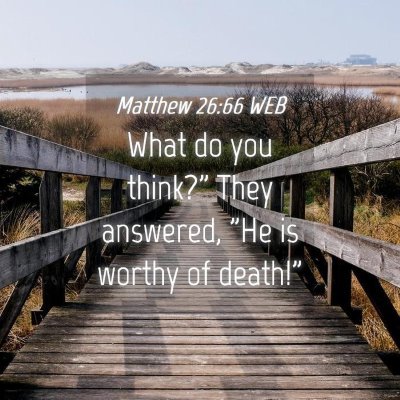 Picture 04 - Matthew 26:66 WEB - What do you think?