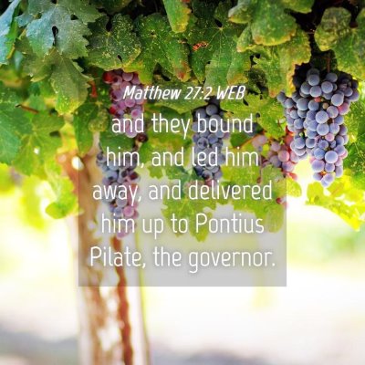 Picture 04 - Matthew 27:2 WEB - and they bound him, and led him away, and - Bible Verse Picture