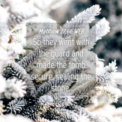 Picture 04 - Matthew 27:66 WEB - So they went with the guard and made the tomb - Bible Verse Picture