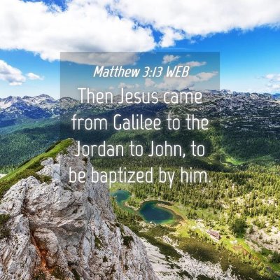 Picture 04 - Matthew 3:13 WEB - Then Jesus came from Galilee to the Jordan to - Bible Verse Picture