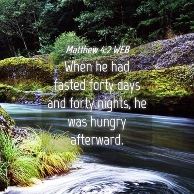 Picture 04 - Matthew 4:2 WEB - When he had fasted forty days and forty nights, - Bible Verse Picture