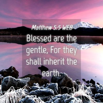 Picture 04 - Matthew 5:5 WEB - Blessed are the gentle, For they shall inherit - Bible Verse Picture