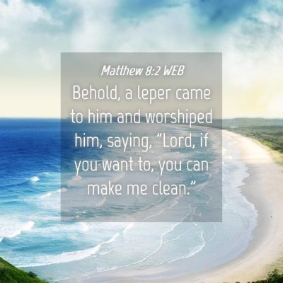 Picture 04 - Matthew 8:2 WEB - Behold, a leper came to him and worshiped him, - Bible Verse Picture
