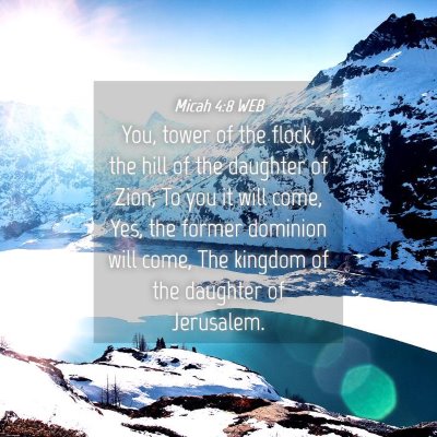Picture 04 - Micah 4:8 WEB - You, tower of the flock, the hill of the daughter - Bible Verse Picture