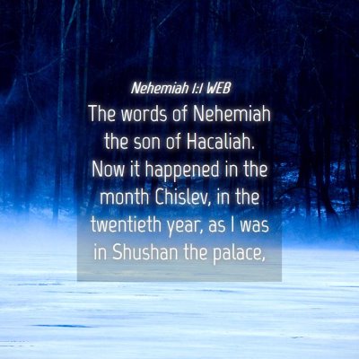 Picture 04 - Nehemiah 1:1 WEB - The words of Nehemiah the son of Hacaliah. Now it - Bible Verse Picture