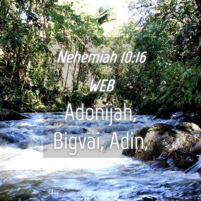 Picture 04 - Nehemiah 10:16 WEB - Adonijah, Bigvai, - Bible Verse Picture