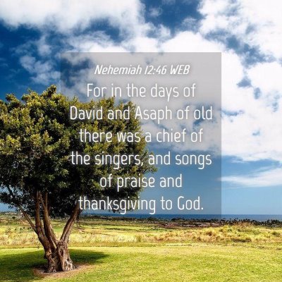 Picture 04 - Nehemiah 12:46 WEB - For in the days of David and Asaph of old there - Bible Verse Picture